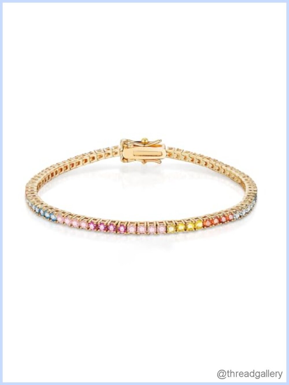 Tennis Bracelet 18K Yellow Gold Plated 5A Cubic Zirconia 6.5 Inch Women's